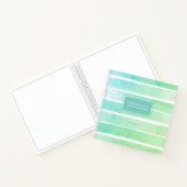 Carnet Mint Turquoise Blue Sketchbook Ombre Stripes avec  (Intérieur)