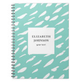 Carnet Mint turquoise brush strokes motif. Abstrait moder (Devant)