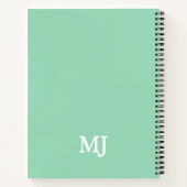 Carnet Mint vert Monogramme 2 deux lettres Initiales Mode (Dos)