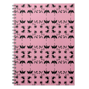 Carnet minuscules dragons roses