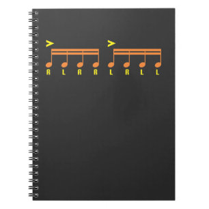 Carnet Mise en tambour de musique de feuille de batteur