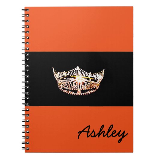 Carnet Miss America style Carnet-Couronne & Nom personnal (Devant)