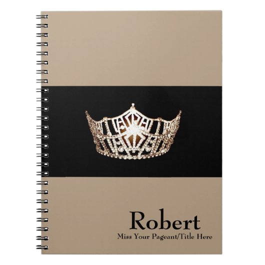 Carnet Miss America style Carnet-Couronne & Nom personnal (Devant)