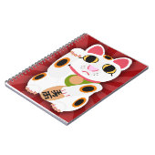 Carnet Miss Lucky Cat Epic Cartoon Kitty Design Amusant (Côté gauche)