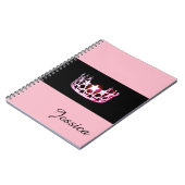 Carnet Miss USA Pink Crown Carnet- Nom personnalisé (Côté gauche)