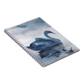 Carnet Misty Reflections | Moody Dusty Blue Swan sur le l (Côté Droit)