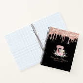 Carnet Mixer Flowers Rose Gold Drips Bakery Black (Intérieur)