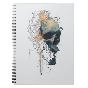 Carnet mixte de crâne cyberpunk moderne