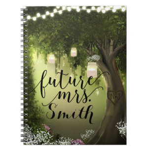 Carnet Mme rustique enchantée d'avenir de mariage en bois