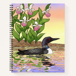 Carnet MN State Bird Flower Loon Lady Slipper