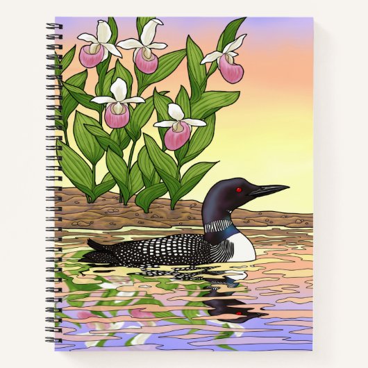 Carnet MN State Bird Flower Loon Lady Slipper (Devant)