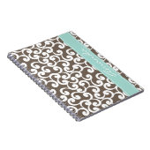 Carnet Mocha et Mint Monogrammes Éléments Imprimer (Côté Droit)