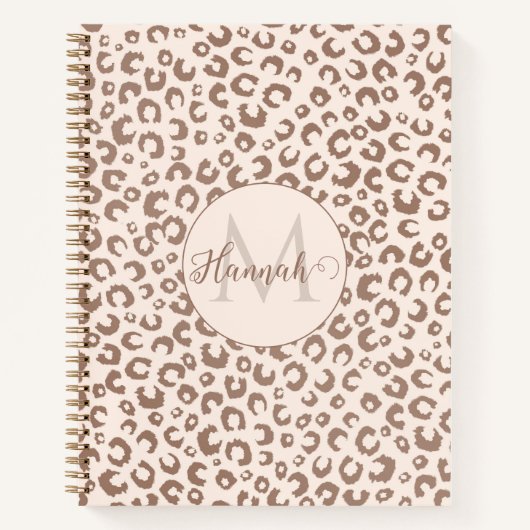 Carnet Mocha Mousse et crème Tan Leopard Motif (Devant)