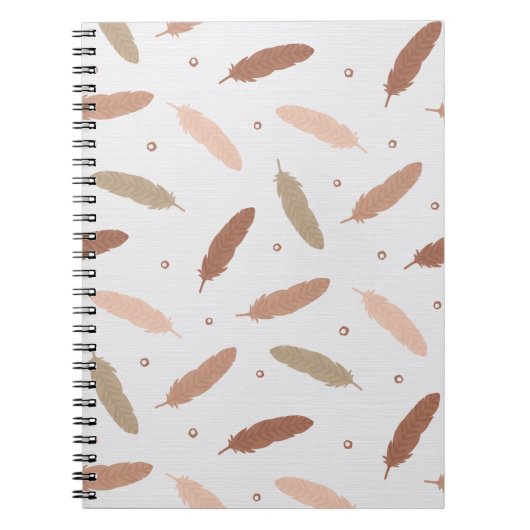 Carnet Mocha Mousse Feathers Spiral Notebook (Devant)