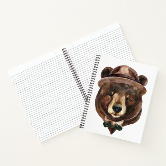 Carnet Mode de l'ours aquarelle (Intérieur)
