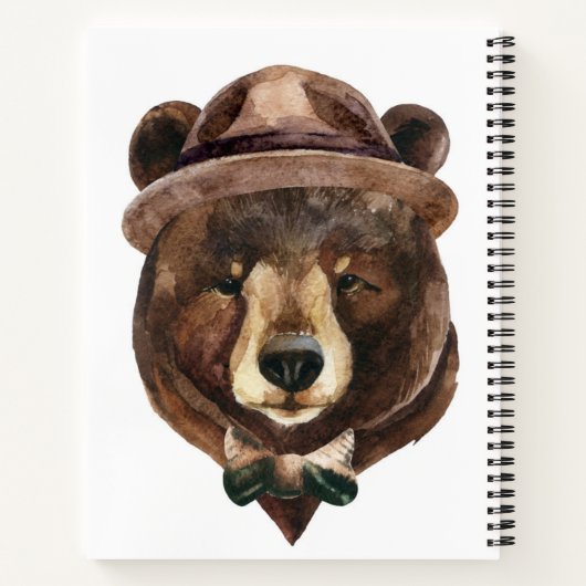 Carnet Mode de l'ours aquarelle (Dos)
