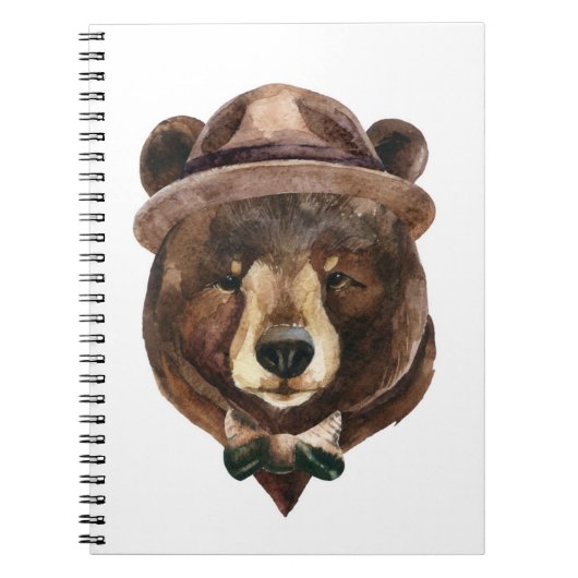 Carnet Mode d'ours d'aquarelle (Devant)