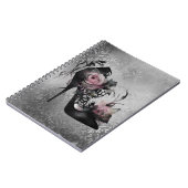 Carnet Mode gothique Stiletto talon avec Roses rose mauve (Côté gauche)