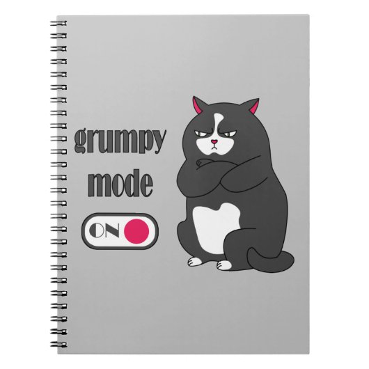 Carnet Mode grumeux sur drôle de gros chat (Devant)