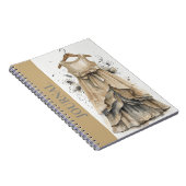 Carnet Mode Inspiré Petit Robe Noire (LBD) Beige (Côté Droit)