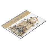 Carnet Mode Inspiré Petit Robe Noire (LBD) Beige (Côté gauche)