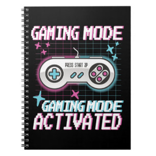 Carnet Mode Jeu Activé Retro Pixel Gamer Design