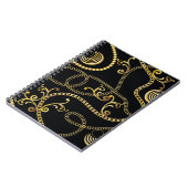 Carnet Mode motif à chaîne dorée, Illustrati (Côté gauche)