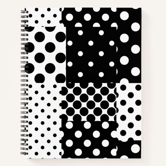 Carnet Mode noir blanc à pois Style Design (Devant)