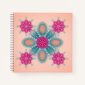 Carnet Mode tendance Fuchsia Turquoise (Devant)