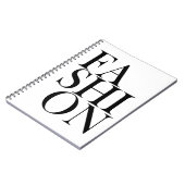 Carnet MODE - Typographie fashionista noire (Côté gauche)