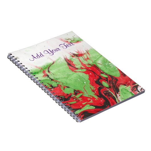 Carnet Modèle Abstrait noir rouge vert blanc (Côté Droit)