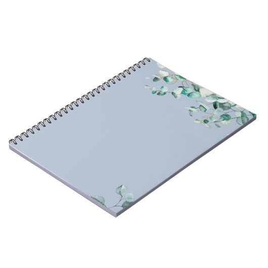 Carnet Modèle blanc bleu Dusty Eucalyptus (Côté gauche)
