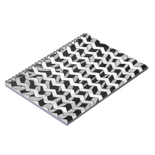 Carnet Modèle Chevron noir et gris Zebra