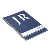 CARNET MODÈLE CLASSIQUE BLEUE ET BLANC INITIALES STRIPES (Côté Droit)