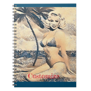 Carnet Modèle de bikini blond agenouillé Thunder_Cove