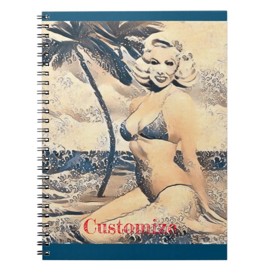 Carnet Modèle de bikini blond agenouillé Thunder_Cove (Devant)