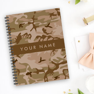 Carnet Modèle de camouflage du désert, Votre nom, Personn