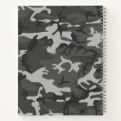 Carnet Modèle de camouflage gris, Votre nom, Personnalise (Dos)