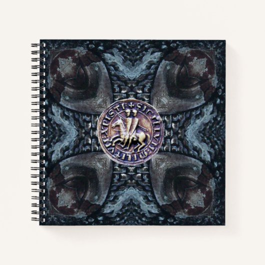 Carnet MODÈLE DE CHEVALIERS SUR FER CROISÉ Noir (Devant)