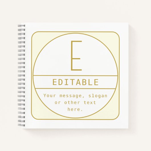 Carnet Modèle de conception rétro-moderne éditable or et (Devant)