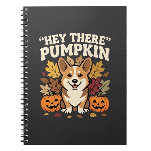 Carnet Modèle de Corgi Halloween Hey There Pumpkin (Devant)