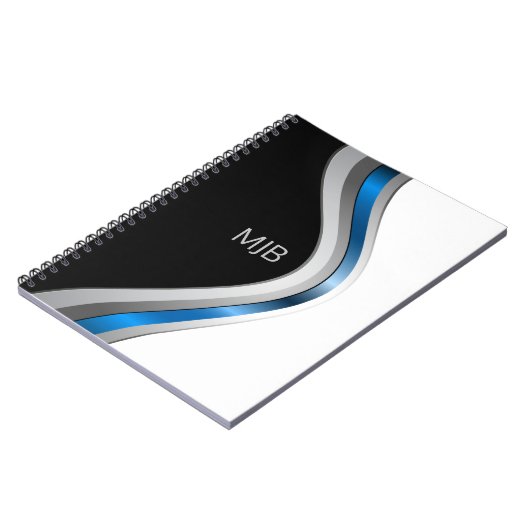 Carnet Modèle de courbes professionnelles modernes avec m (Côté gauche)