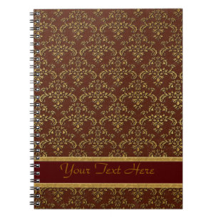 Carnet Modèle de Damas Brown et or