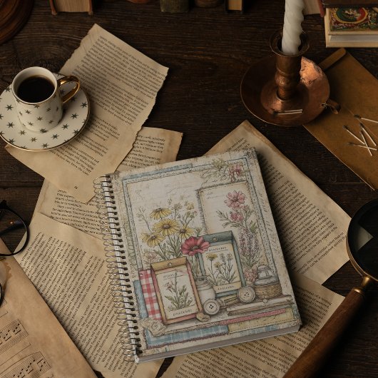 Carnet Modèle de ferme Herbes et Épices Vintage