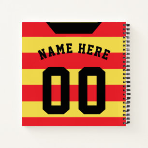 Carnet Modèle de Jersey Red Stripes, Football