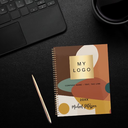 Carnet Modèle de logo d'entreprise rétro orange marron