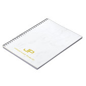 Carnet Modèle de marbre de monogramme doré professionnel  (Côté gauche)