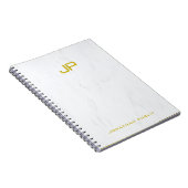 Carnet Modèle de marbre de monogramme doré tendance profe (Côté Droit)
