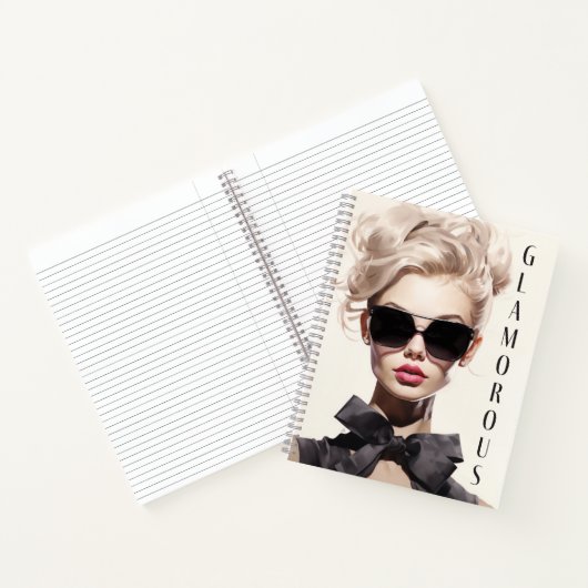 Carnet : Modèle de mode flamboyant Bow noir (Intérieur)