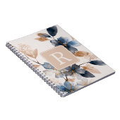 Carnet Modèle de monogramme de jolie fleur personnalisé (Côté Droit)